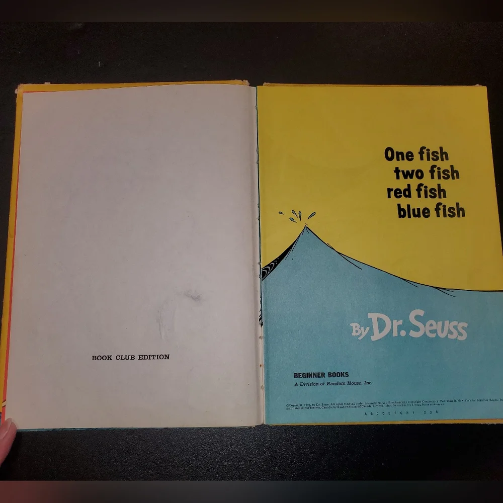 Dr. Seuss 'One Fish‎ Two Fish Red Fish Blue Fish' Book 1960